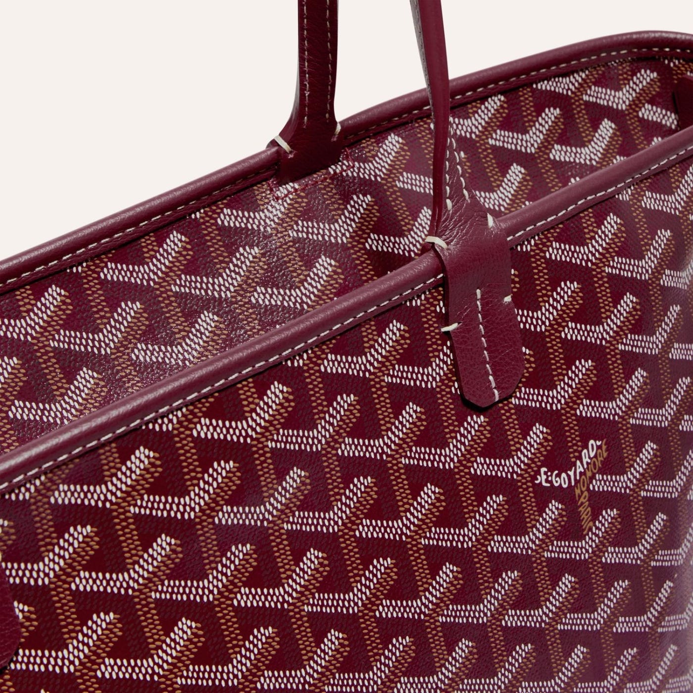 Goyard Goyardine Artois Tote PM Bordeaux Canvas & Chevroches Calfskin Palladium Hardware - Image 3